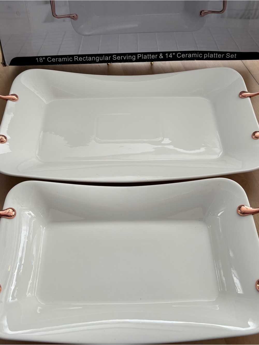 Servappetit Set of 2 Rectangular Serving Platters 14” & 18”. See Pics For Detail